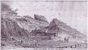 Nach dem „Bergschlupf“ am Birgeler Kopf im Dezember 1846, Stahlstich von A. Lasinski
