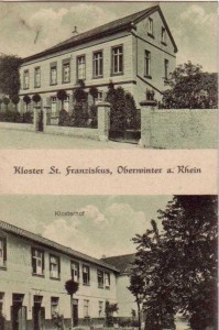 Das obere Bild der Postkarte zeigt das Krankenhaus, das untere die „ Kleinkinderbewahrschule“ (Kindergarten)