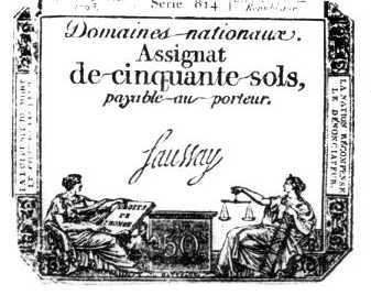 Französisches Papiergeld um 1800