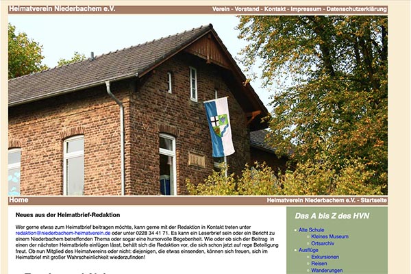 Heimatverein Niederbachem - Rathausverein Oberwinter - Archiv, Chronik, Geschichte, Heimatforschung
