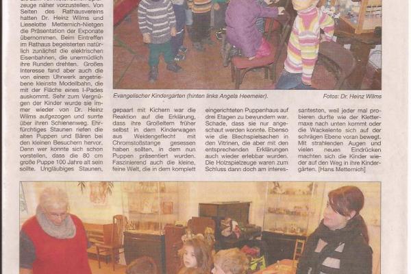 Kindergärten besuchen Spielzeugausstellung im Rathaus Oberwinter