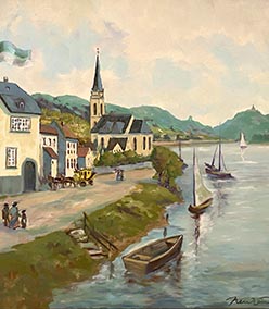 Historische Ansicht von Oberwinter am Rhein